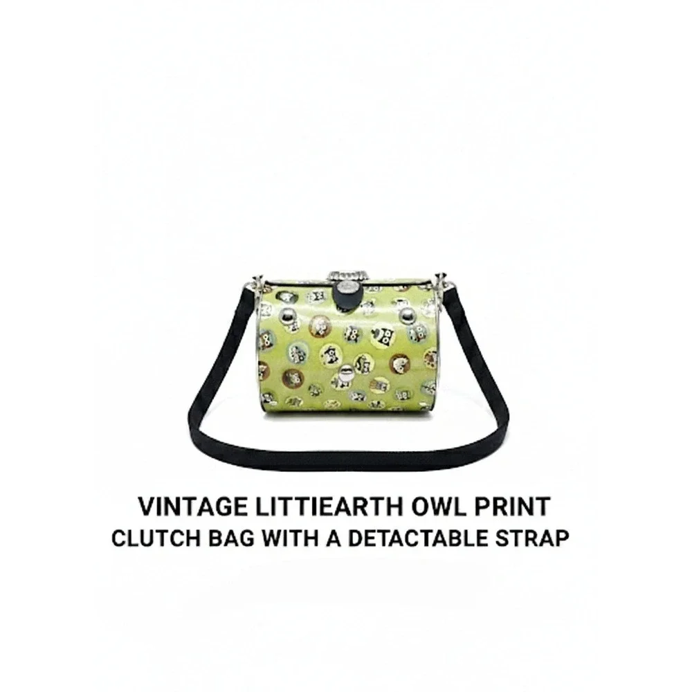 Little Earth Crossbody Owl Metal Bag Model‎ 364723 Bottle Cap Snap w/ Chain HTF